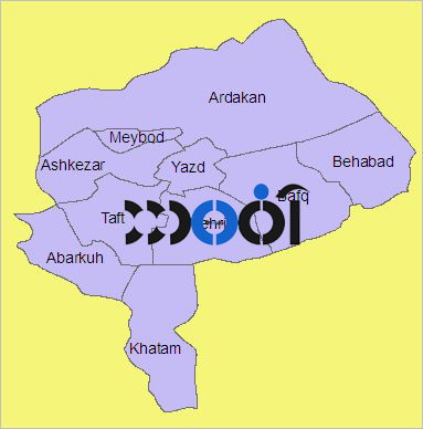 شیپ فایل شهرستانهای استان یزد